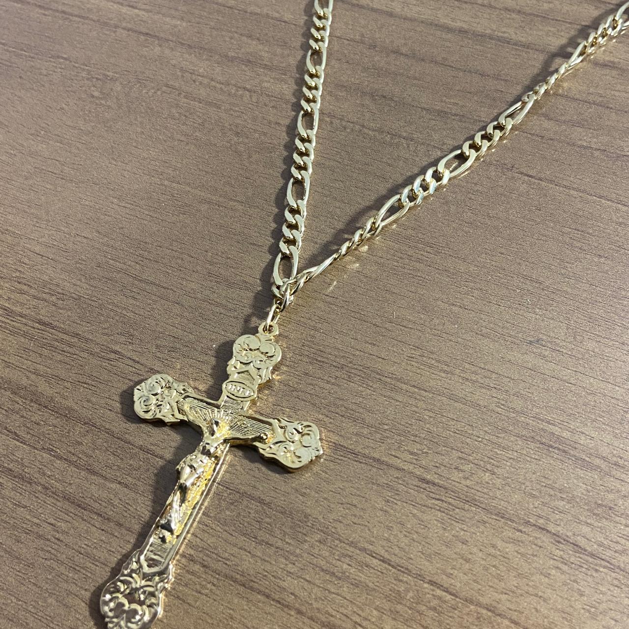 CORRENTE DOURADA COM CRUCIFIXO MOD2 ( 1 UNIDADE)