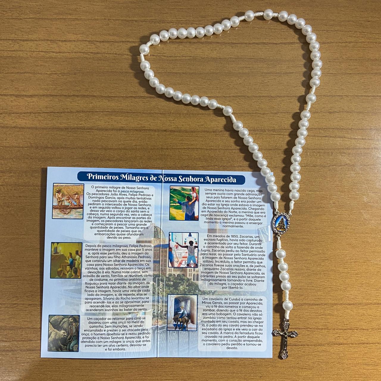 TERÇO PÉROLA NOSSA SENHORA APARECIDA 8MM (1 UNIDADE)