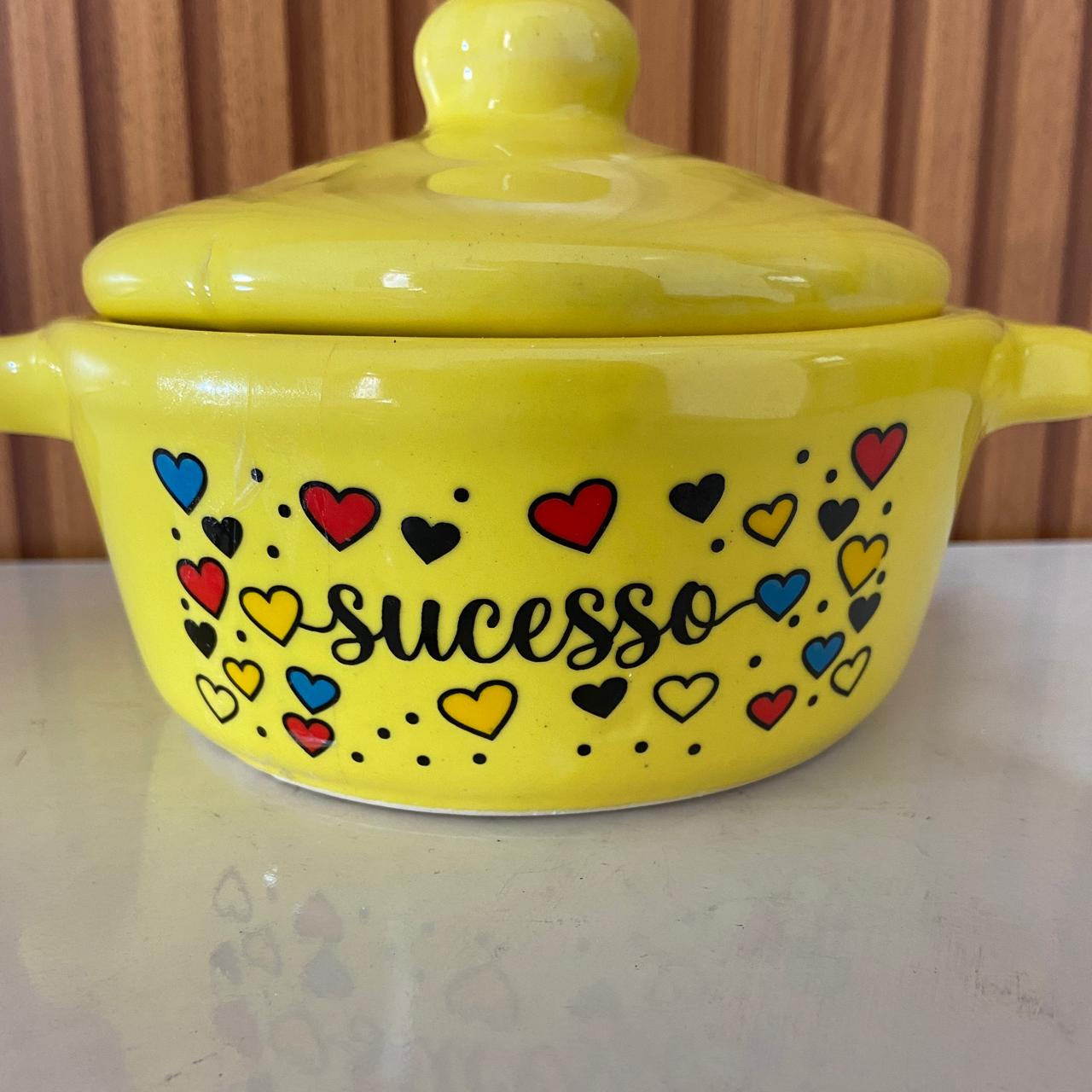 PANELINHA DE PORCELANA AMARELA SUCESSO (1 UNIDADE)