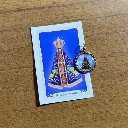 MEDALHA NÍQUEL RESINADA NOSSA SENHORA APARECIDA (6 UNIDADE)