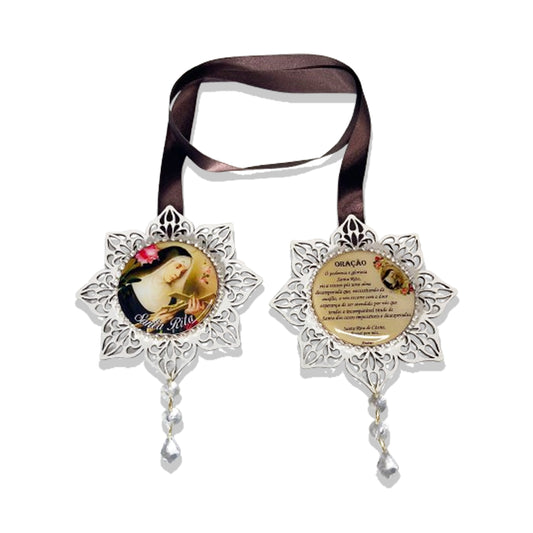 ESCAPULÁRIO DE PORTA ESTRELA BRANCA SANTA RITA DE CÁSSIA (1 UNIDADE)