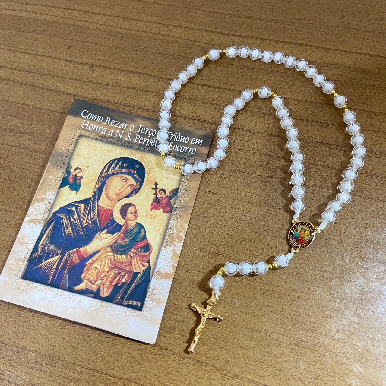 TERÇO ACRÍLICO NOSSA SENHORA DO PERPÉTUO SOCORRO 8MM (1 UNIDADES)