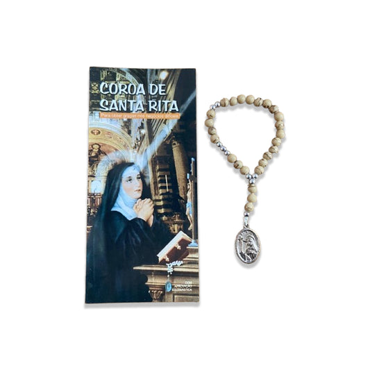COROA DE SANTA RITA MEDALHA PRATEADA 6MM (1 UNIDADE)