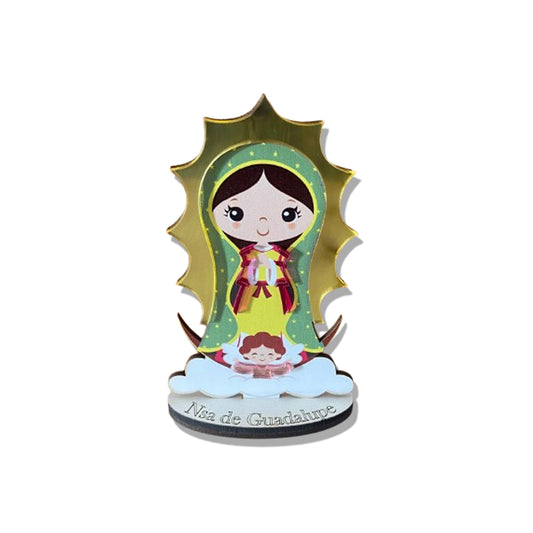 IMAGEM MDF INFANTIL NOSSA SENHORA DE GUADALUPE COM ACRÍLICO 12CM (1 UNIDADE)