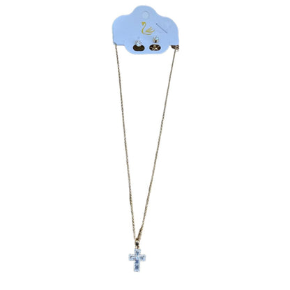 CORRENTE CRUCIFIXO COM BRINCO PONTA DE LUZ  MOD04 ( 1 UNIDADE)