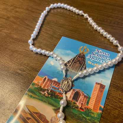 TERÇO PÉROLA NOSSA SENHORA APARECIDA 8MM (1 UNIDADE)