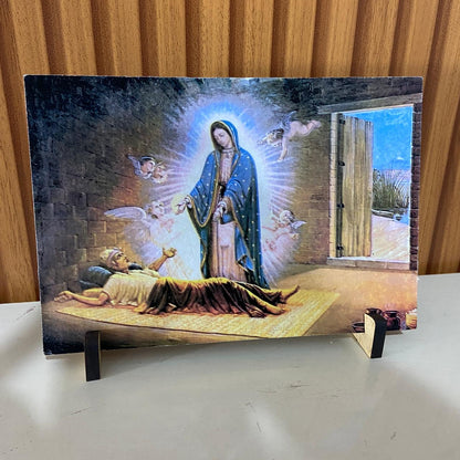 PLAQUINHA DE MESA MDF RESINADO NOSSA SENHORA DE GUADALUPE 13CM x 19CM  (1 UNIDADE)