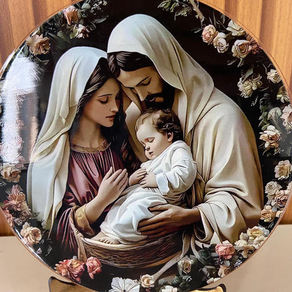 ADORNO DE MESA ACRÍLICO RESINADO SAGRADA FAMÍLIA MOD2 15CM (1 UNIDADE)