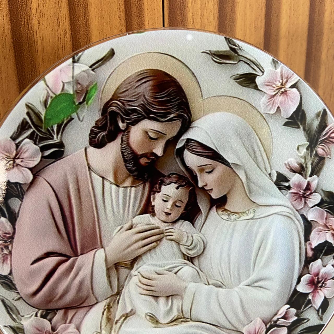 ADORNO DE MESA ACRÍLICO RESINADO SAGRADA FAMÍLIA MOD3 15CM (1 UNIDADE)