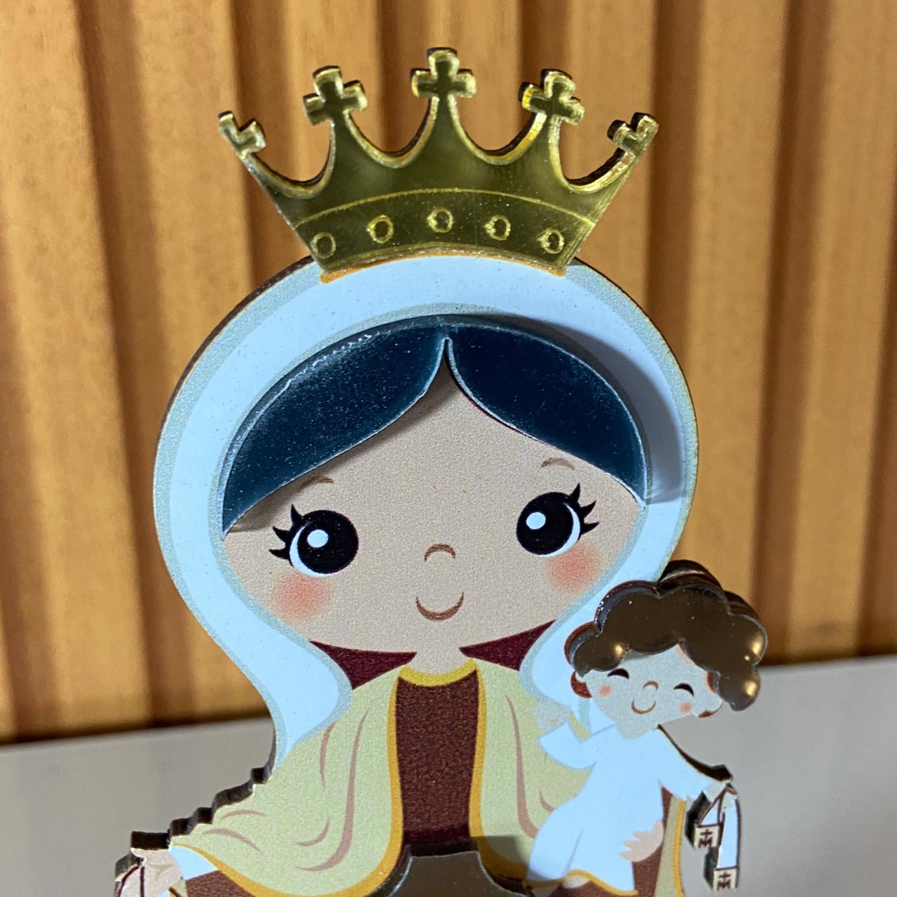IMAGEM MDF INFANTIL NOSSA SENHORA DO CARMO COM ACRÍLICO 12,5CM (1 UNIDADE)