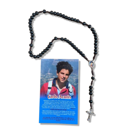 TERÇO DE MADEIRA SÃO CARLO ACUTIS 8MM (1 UNIDADE)