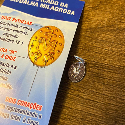 MEDALHA MILAGROSA PRATEADA NOSSA SENHORA DAS GRAÇAS P  (12 UNIDADES)