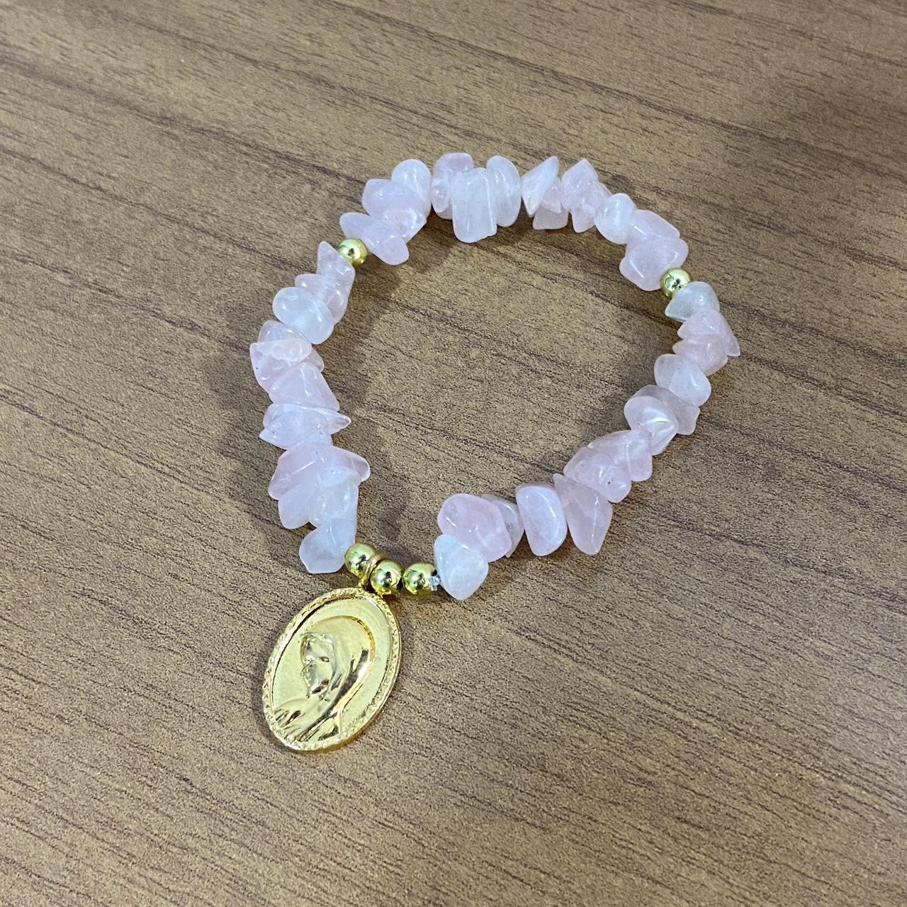 PULSEIRA CRISTAL ROSA NOSSA SENHORA DO SILÊNCIO  ( 1 UNIDADE)