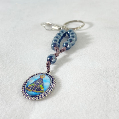 CHAVEIRO DEZENA HEMATITA RESINADO NOSSA SENHORA APARECIDA (3 UNIDADES)