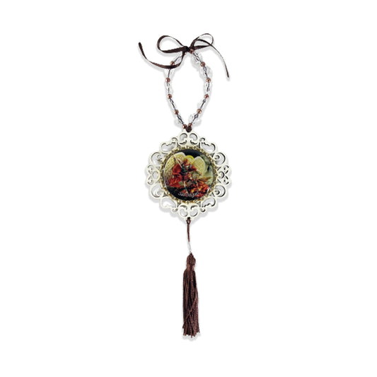 MEDALHÃO DE PORTA RESINADO COM STRASS SÃO MIGUEL (1 UNIDADE)