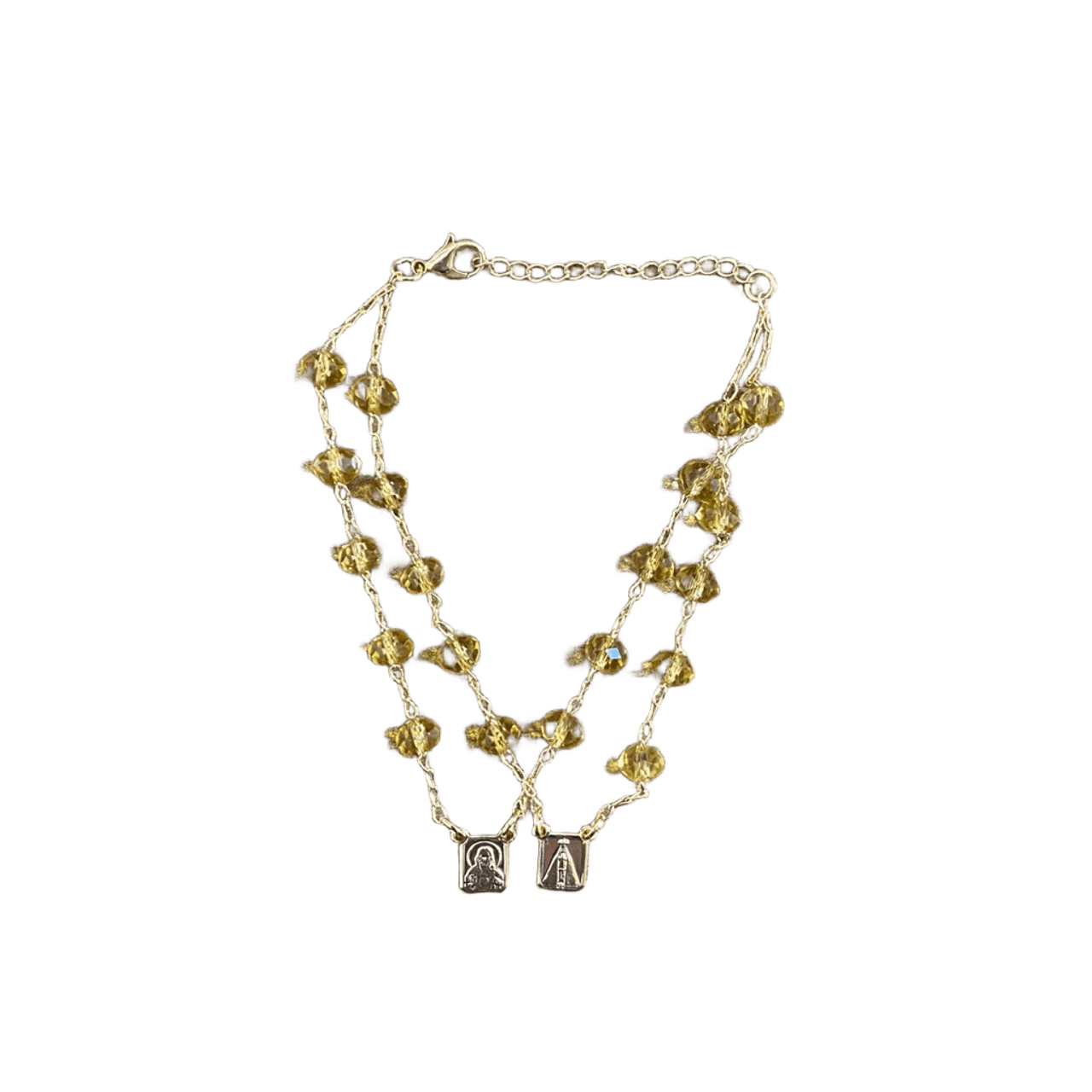 PULSEIRA ESCAPULARIO CRISTAL AMARELO (3 UNIDADES)