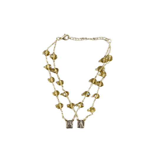 PULSEIRA ESCAPULARIO CRISTAL AMARELO (3 UNIDADES)