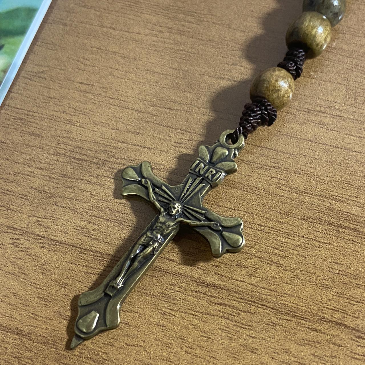 TERÇO DE MADEIRA ESPADA DE SÃO MIGUEL ARCANJO 8MM (1 UNIDADE)