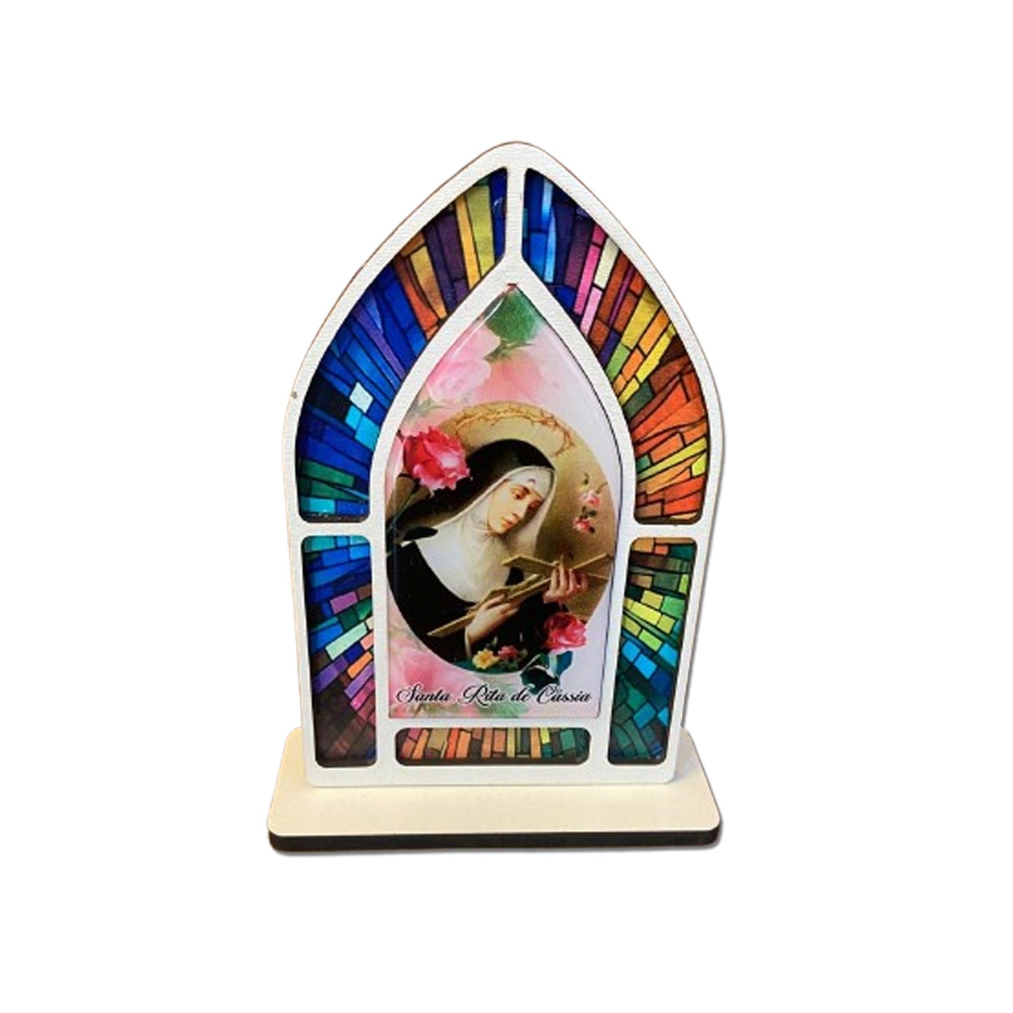 CAPELA MDF VITRAL SANTA RITA 18CM (1 UNIDADE)