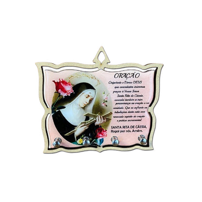 PORTA CHAVE RESINADO SANTA RITA 14CM (1 UNIDADE)