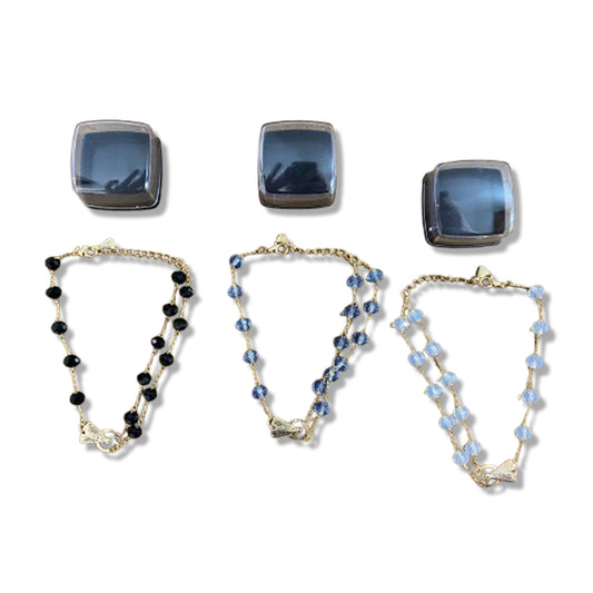 PULSEIRA DOURADA CRISTAL NOSSA SENHORA APARECIDA CORES SORTIDAS  (03 UNIDADES)