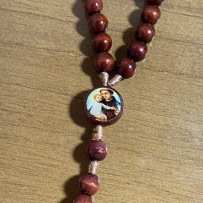 TERÇO DE MADEIRA SANTO ANTÔNIO 8MM MOD2 (3 UNIDADES)