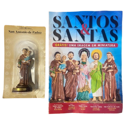 IMAGEM DE RESINA IMPORTADA SANTO ANTÔNIO 11,5CM + REVISTA  (1 UNIDADE)