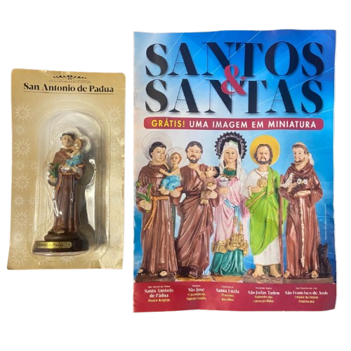 IMAGEM DE RESINA IMPORTADA SANTO ANTÔNIO 11,5CM + REVISTA  (1 UNIDADE)