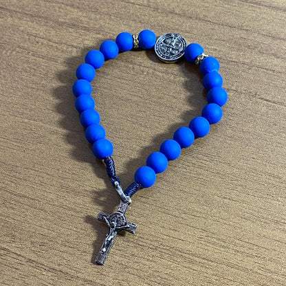 PULSEIRA AZUL MEDALHA SÃO BENTO  (6 UNIDADES)