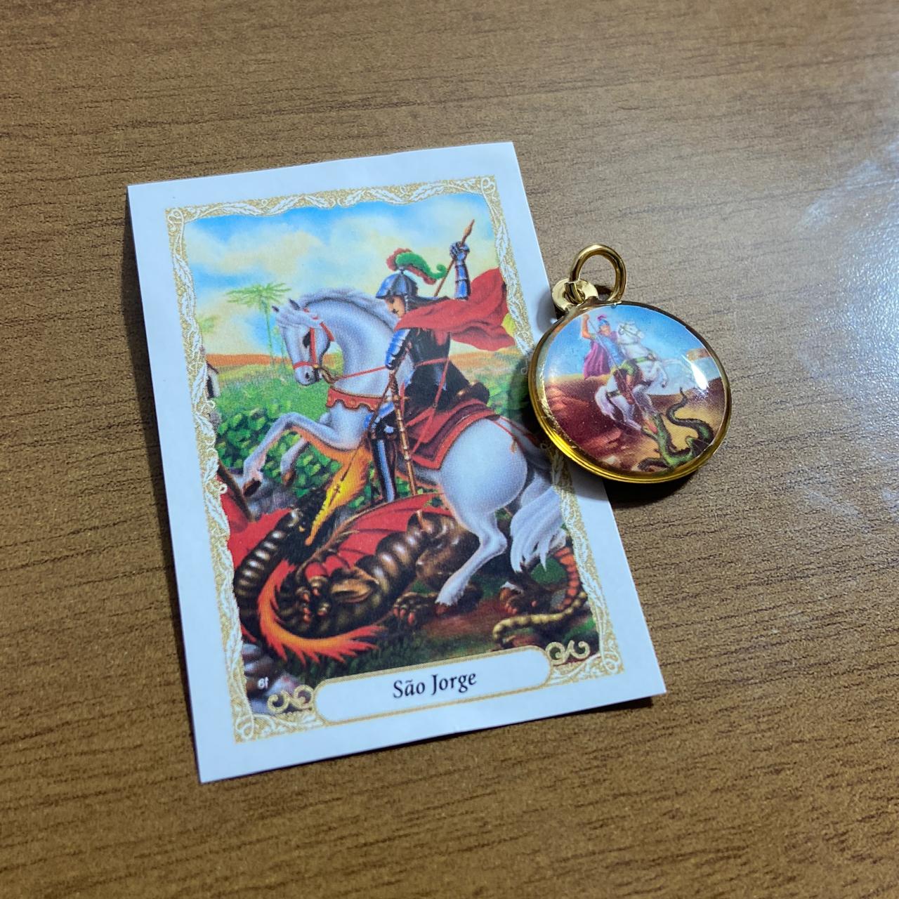 MEDALHA DUPLA FACE SÃO JORGE (12 UNIDADES)