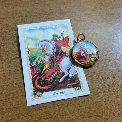 MEDALHA DUPLA FACE SÃO JORGE (12 UNIDADES)