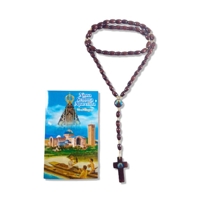 TERÇO DE MADEIRA NOSSA SENHORA APARECIDA MOD2 08MM (3 UNIDADES)