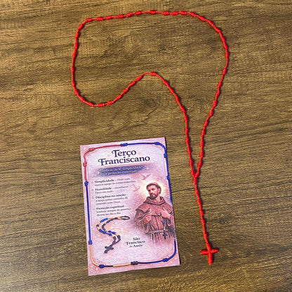 TERÇO FRANCISCANO VERMELHO  (1 UNIDADES)