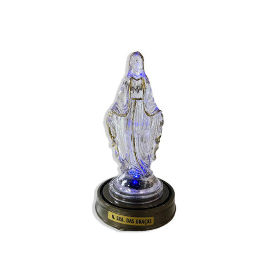 IMAGEM DE ACRÍLICO NOSSA SENHORA DAS GRAÇAS COM LED 13CM (1 UNIDADE)