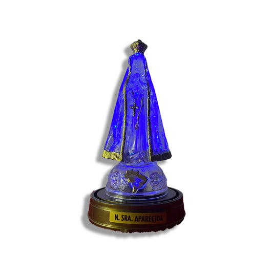 IMAGEM DE ACRÍLICO NOSSA SENHORA APARECIDA COM LED 13CM (1 UNIDADE)