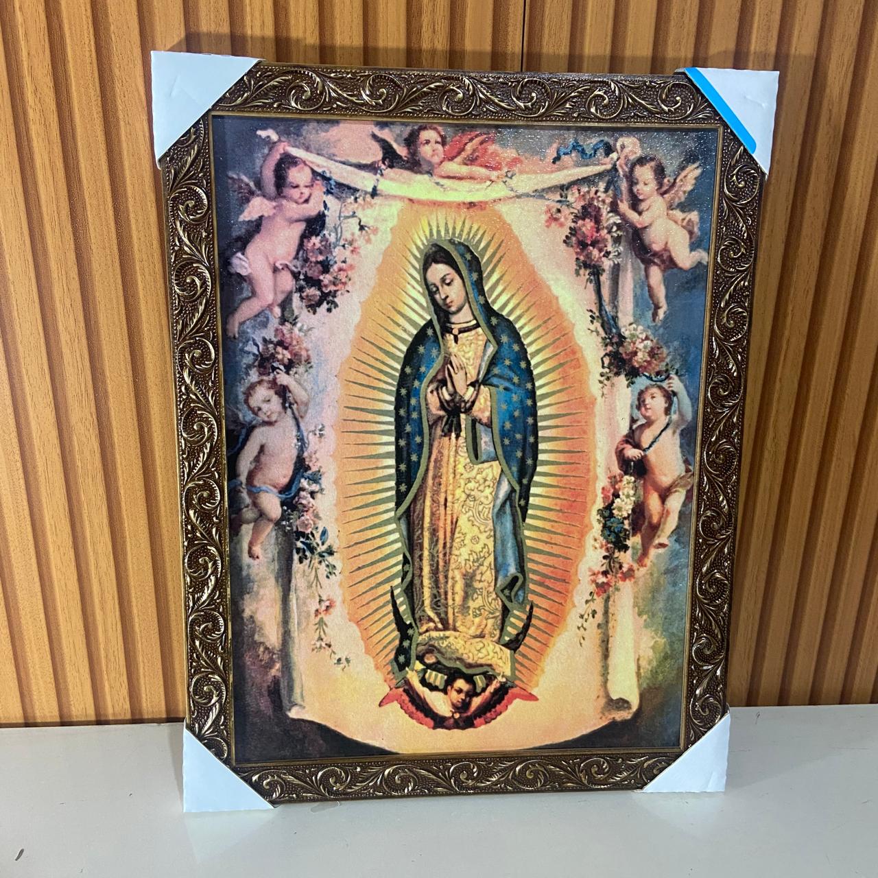 QUADRO COM MOLDURA RESINADO NOSSA SENHORA DE GUADALUPE 44CMX34CM (1 UNIDADE)