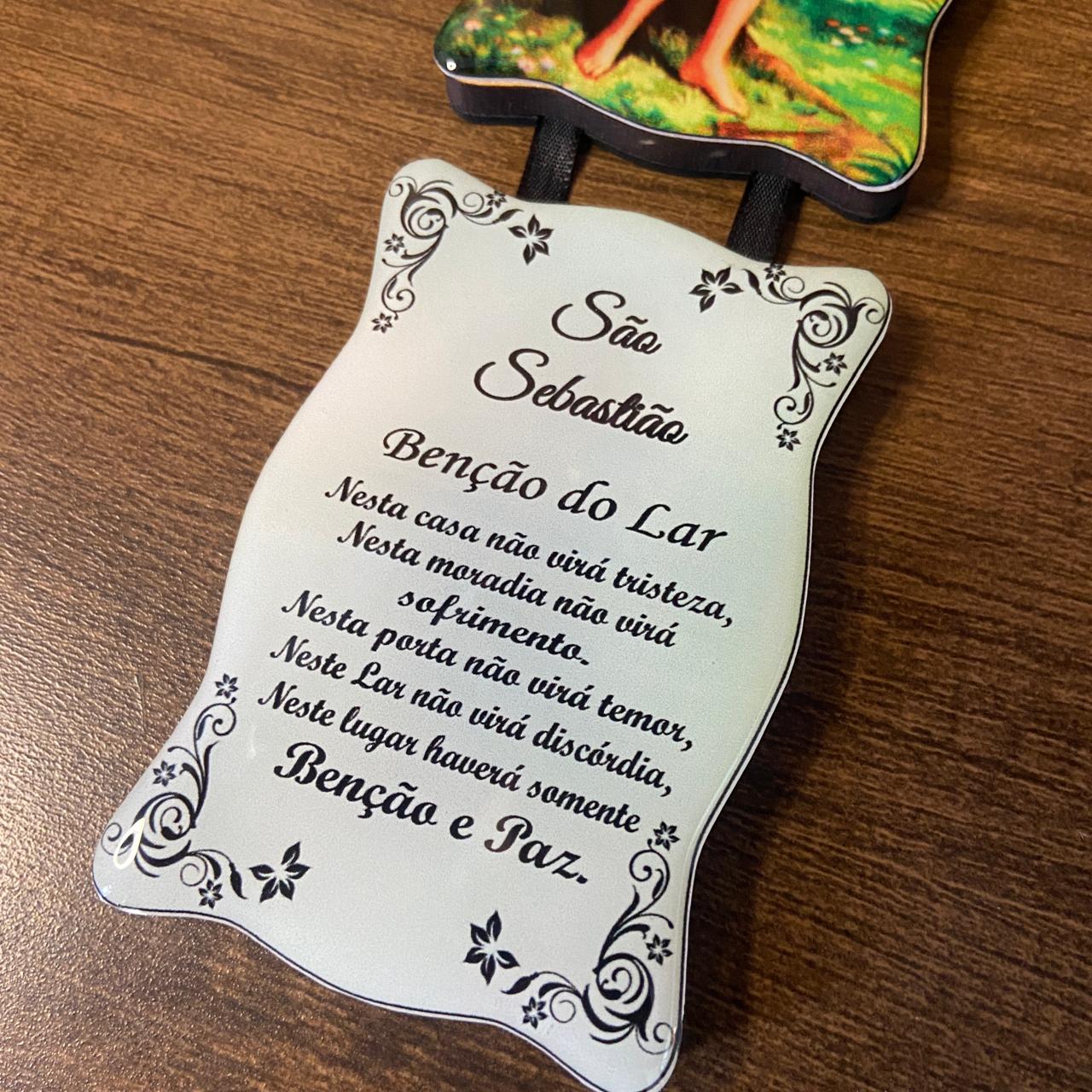 ADORNO DUPLO QUADRADO FITA SÃO SEBASTIÃO (1 UNIDADE)