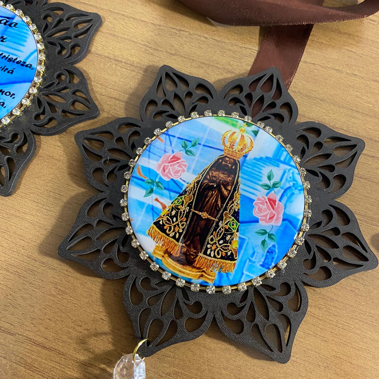 ESCAPULÁRIO DE PORTA ESTRELA TABACO NOSSA SENHORA APARECIDA (1 UNIDADE)