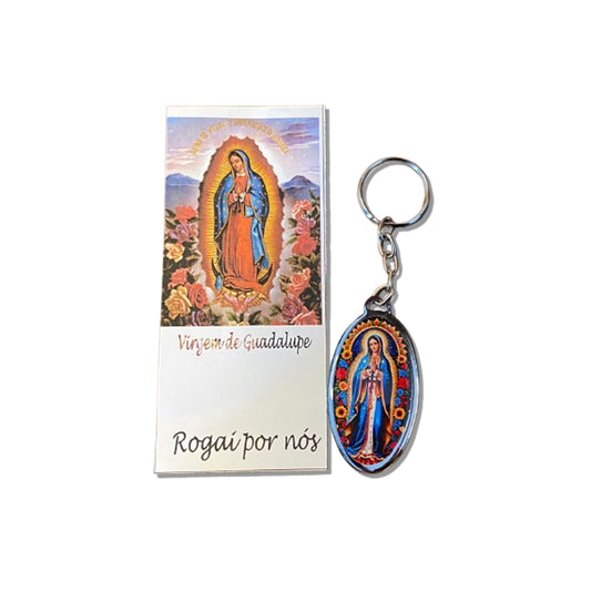 CHAVEIRO METAL OVAL RESINADO NOSSA SENHORA DE GUADALUPE (6 UNIDADES)