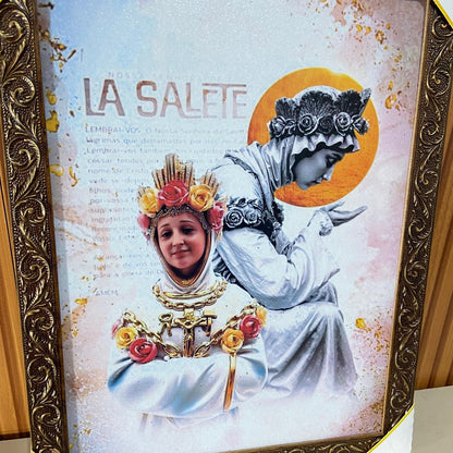 QUADRO COM MOLDURA RESINADO NOSSA SENHORA DE SALETTE 44CMX34CM (1 UNIDADE)