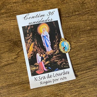 MEDALHA ALUMINIO NOSSA SENHORA DE LOURDES (36 UNIDADES)
