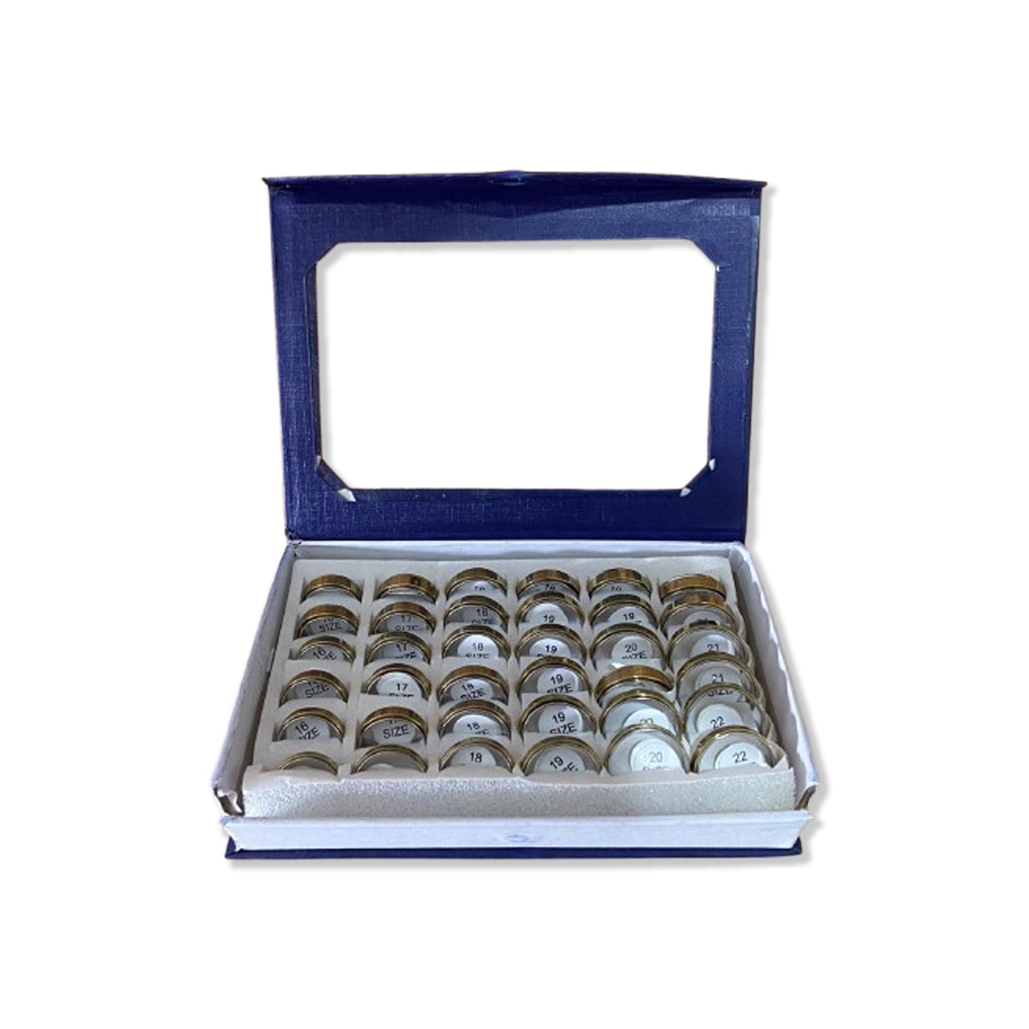 ANEL AÇO INOX COM DOURADO ORAÇÃO DO PAI NOSSO (36 UNIDADES)
