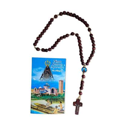 TERÇO DE MADEIRA NOSSA SENHORA APARECIDA 08MM MOD02 (3 UNIDADES)