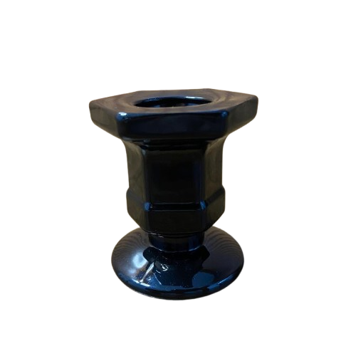 CASTIÇAL DE VIDRO PRETO 5,8CM (1 UNIDADE)