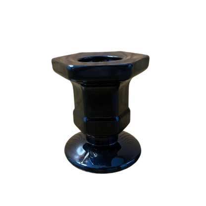 CASTIÇAL DE VIDRO PRETO 5,8CM (1 UNIDADE)