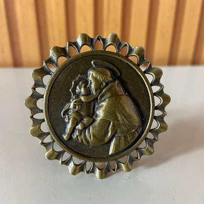 ADORNO DE MESA METAL OURO VELHO SANTO ANTÔNIO 05CM (1 UNIDADE)