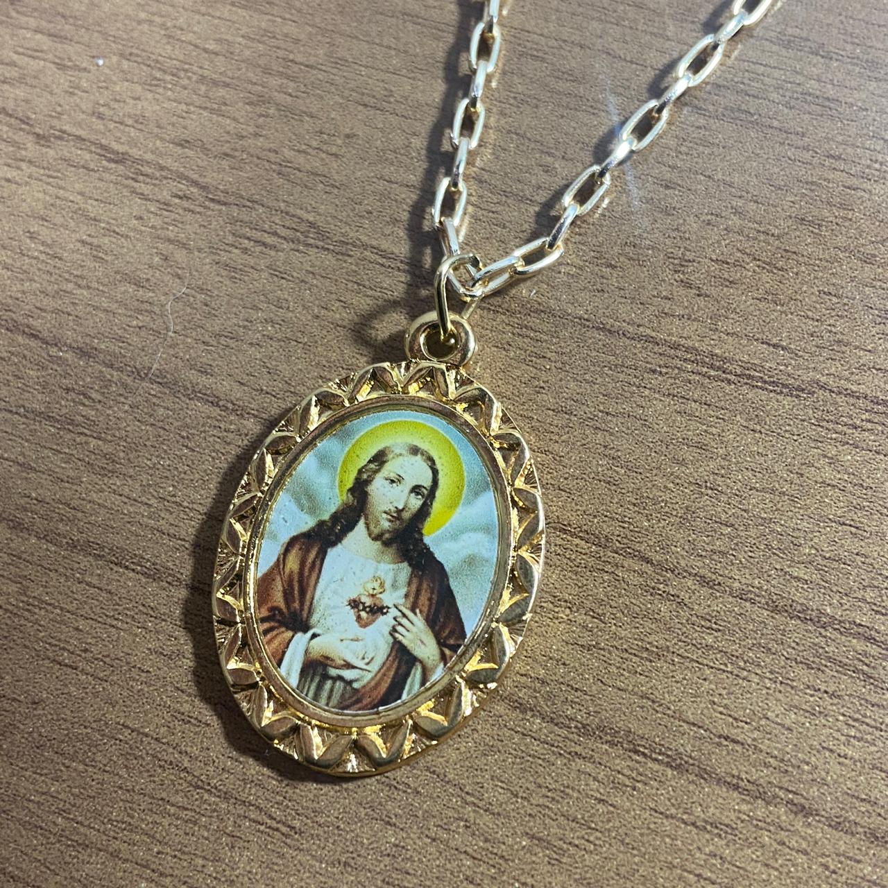 CORRENTE DOURADA SAGRADO CORAÇÃO DE JESUS ( 1 UNIDADES)