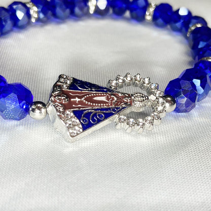 PULSEIRA CRISTAL NOSSA SENHORA APARECIDA AZUL MOD2 (6 UNIDADES)