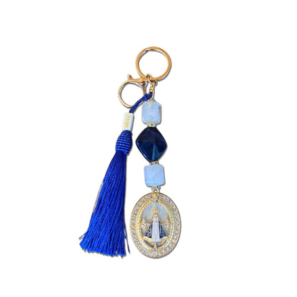 CHAVEIRO DE PEDRARIAS NOSSA SENHORA APARECIDA COM STRASS MOD3 (1 UNIDADE)