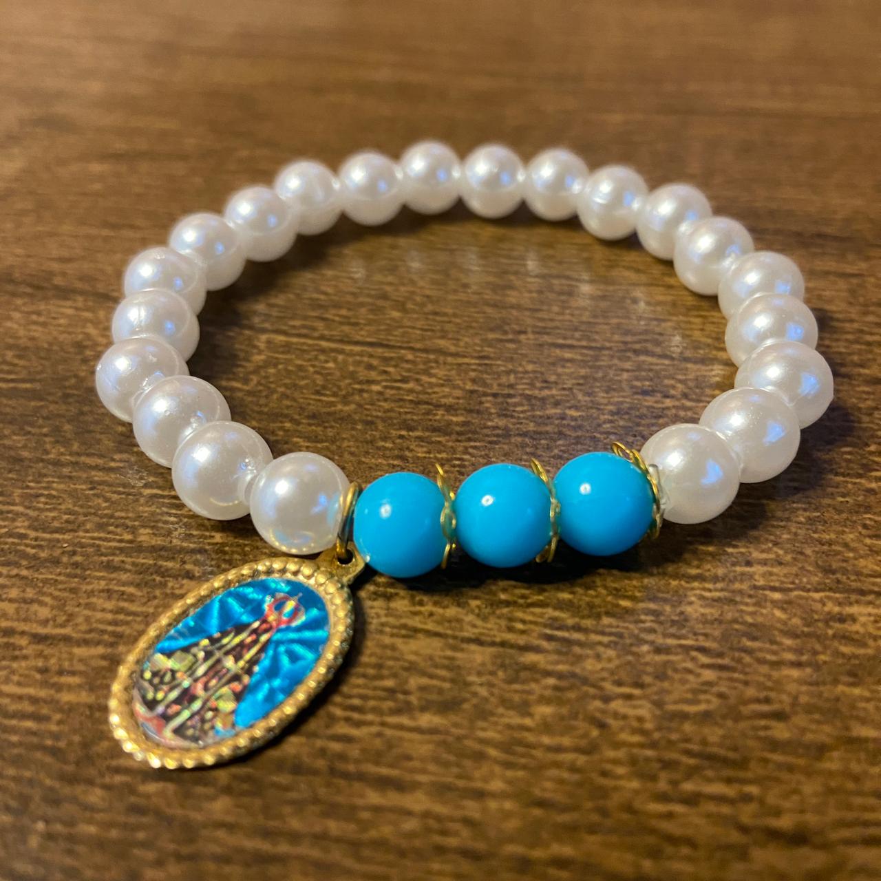 PULSEIRA PÉROLA NOSSA SENHORA APARECIDA MOD2 (01 UNIDADE)